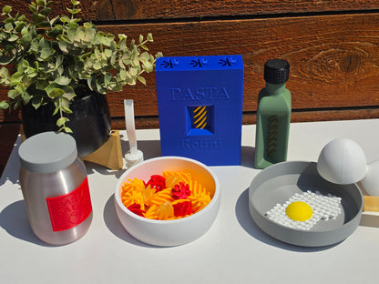 3D Printed Toddler Pretend Play Food Sets | Pasta & Egg Bundles