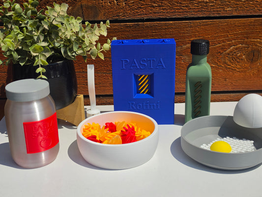 3D Printed Toddler Pretend Play Food Sets | Pasta & Egg Bundles